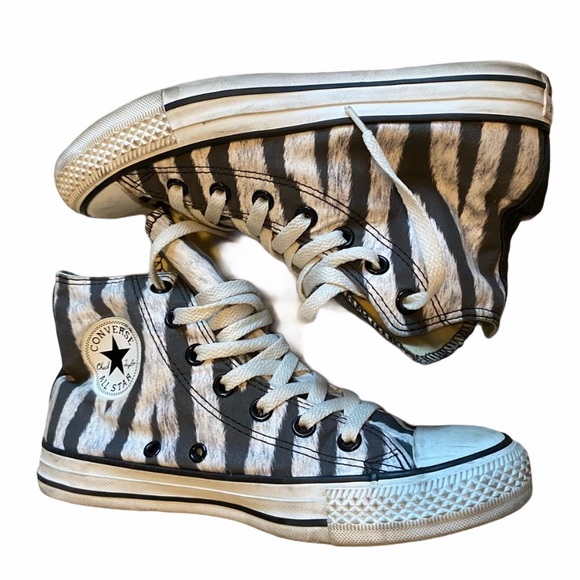 striped high top converse